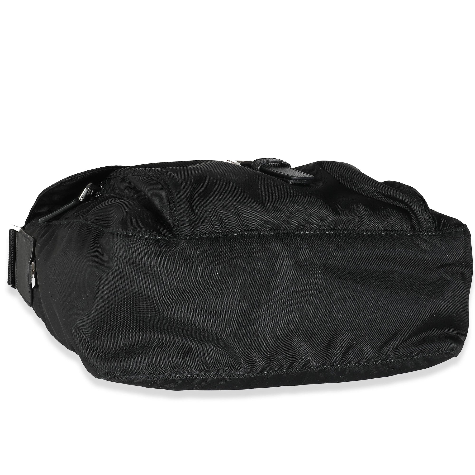 PRD Black Re-Nylon Front Pocket Shoulder Bag