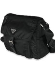 PRD Black Re-Nylon Front Pocket Shoulder Bag