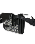 CHRISTIAN D1OR Beige Black Oblique Canvas Elite Shoulder Pouch