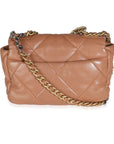 21P Brown Quilted Lambskin Medium CH 19 Flap Bag