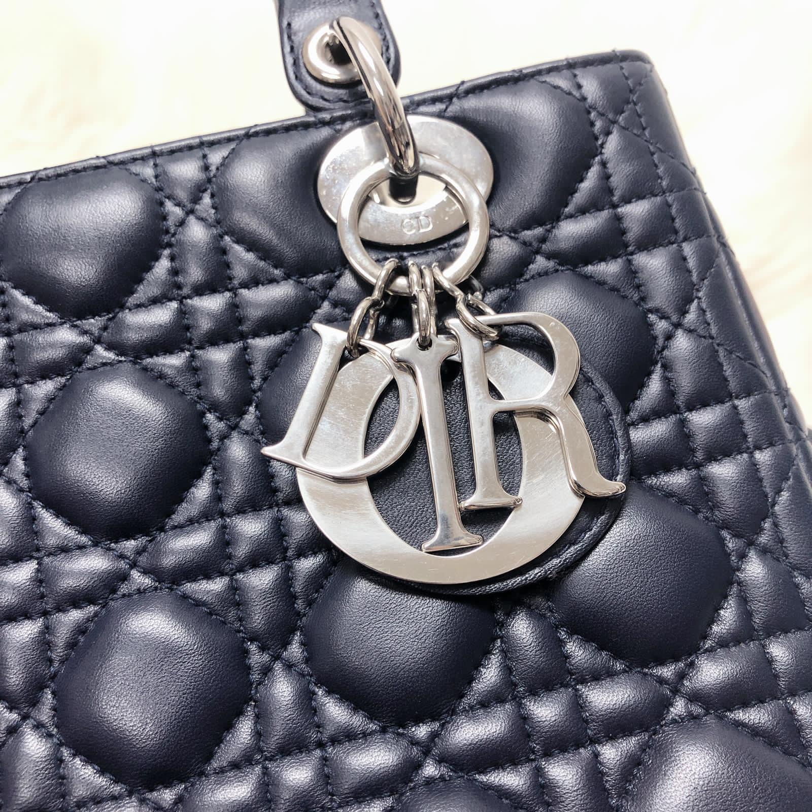 Cannage Lambskin Lady D1OR Medium Dark Blue