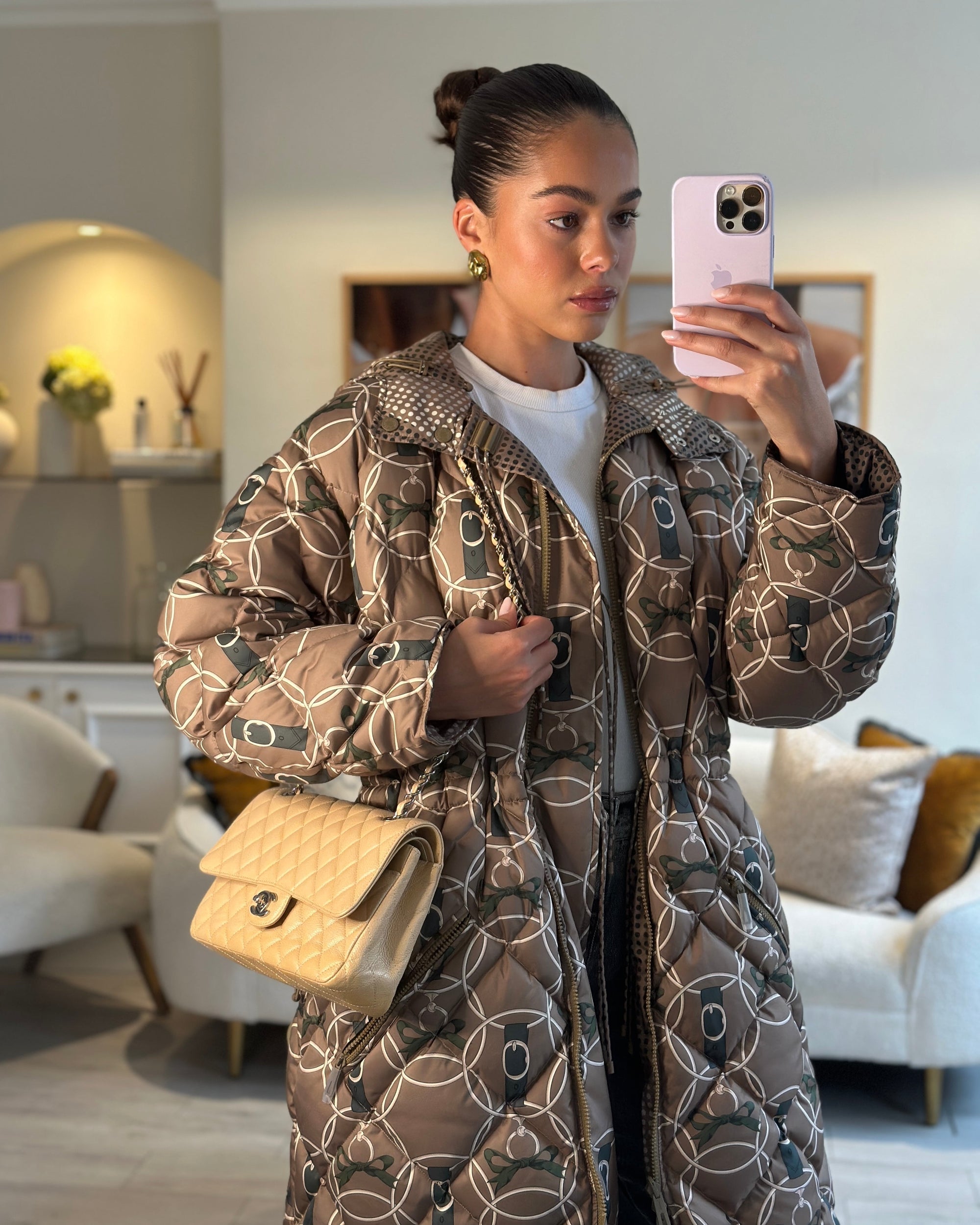 *FIRE PRICE* CH Beige Medium Classic Double Flap in Caviar Leather with Silver Hardware