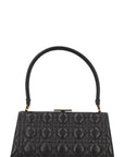 CHRISTIAN D1OR Caro Cannage Frame Bag Black Leather