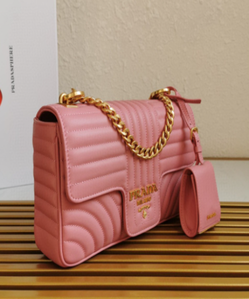 PRD Diagramme Medium Leather Bag Pink