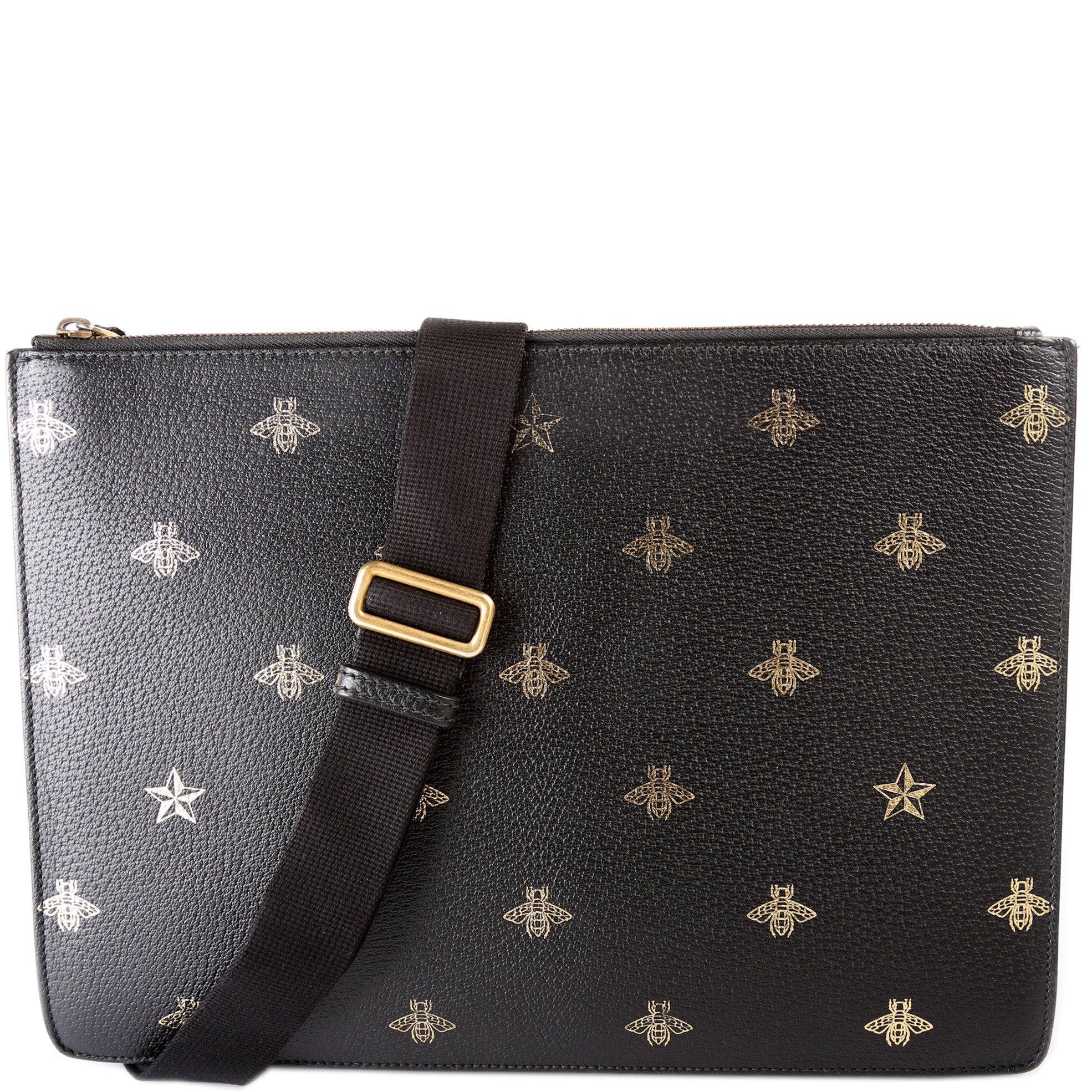 GCCI  Bee Star Leather Messenger Bag
