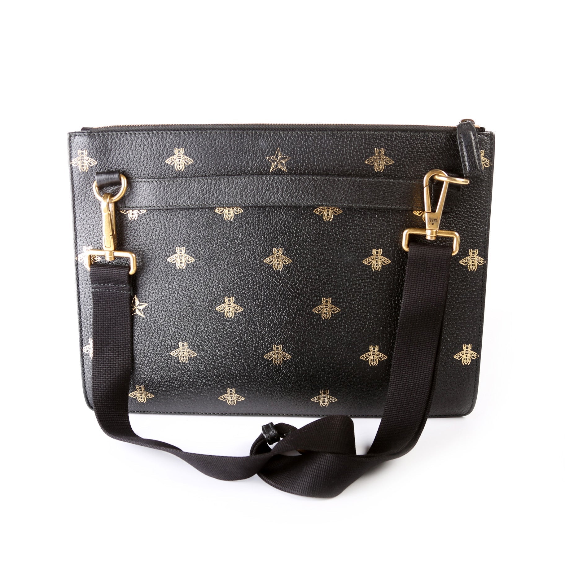 GCCI  Bee Star Leather Messenger Bag