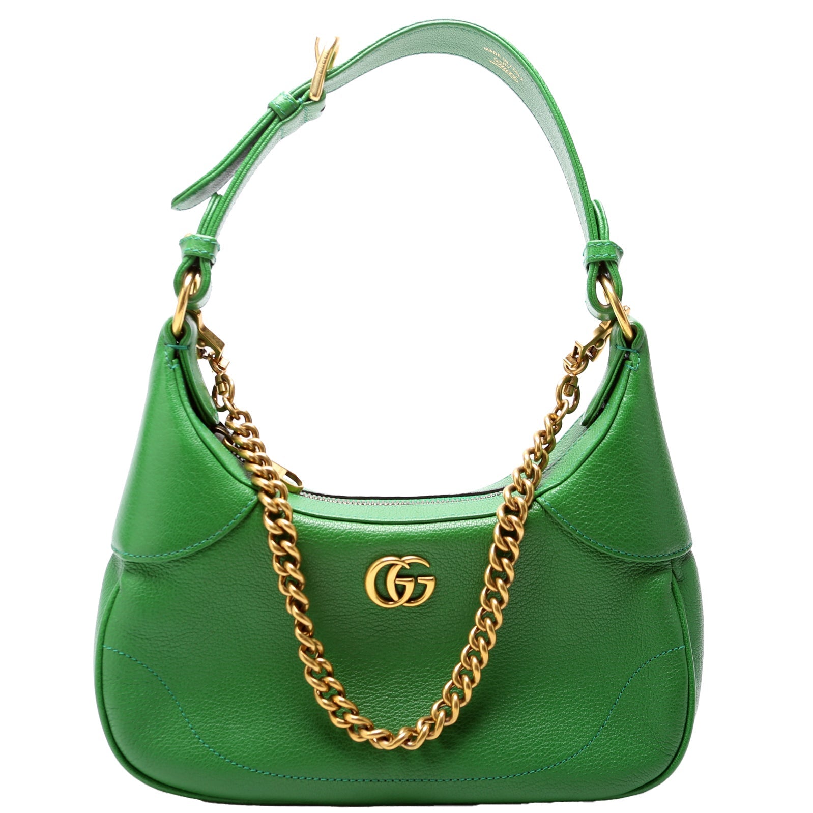 GCCI  Aphrodite Leather Small Shoulder Bag Green