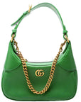 GCCI  Aphrodite Leather Small Shoulder Bag Green