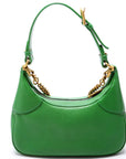 GCCI  Aphrodite Leather Small Shoulder Bag Green