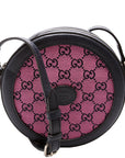 GCCI  GG Multicolor Canvas Interlocking G Round Bag Pink