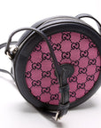 GCCI  GG Multicolor Canvas Interlocking G Round Bag Pink