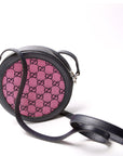 GCCI  GG Multicolor Canvas Interlocking G Round Bag Pink