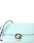 GCCI  Interlocking G Calfskin Leather Icon Wallet Crossbody Blue