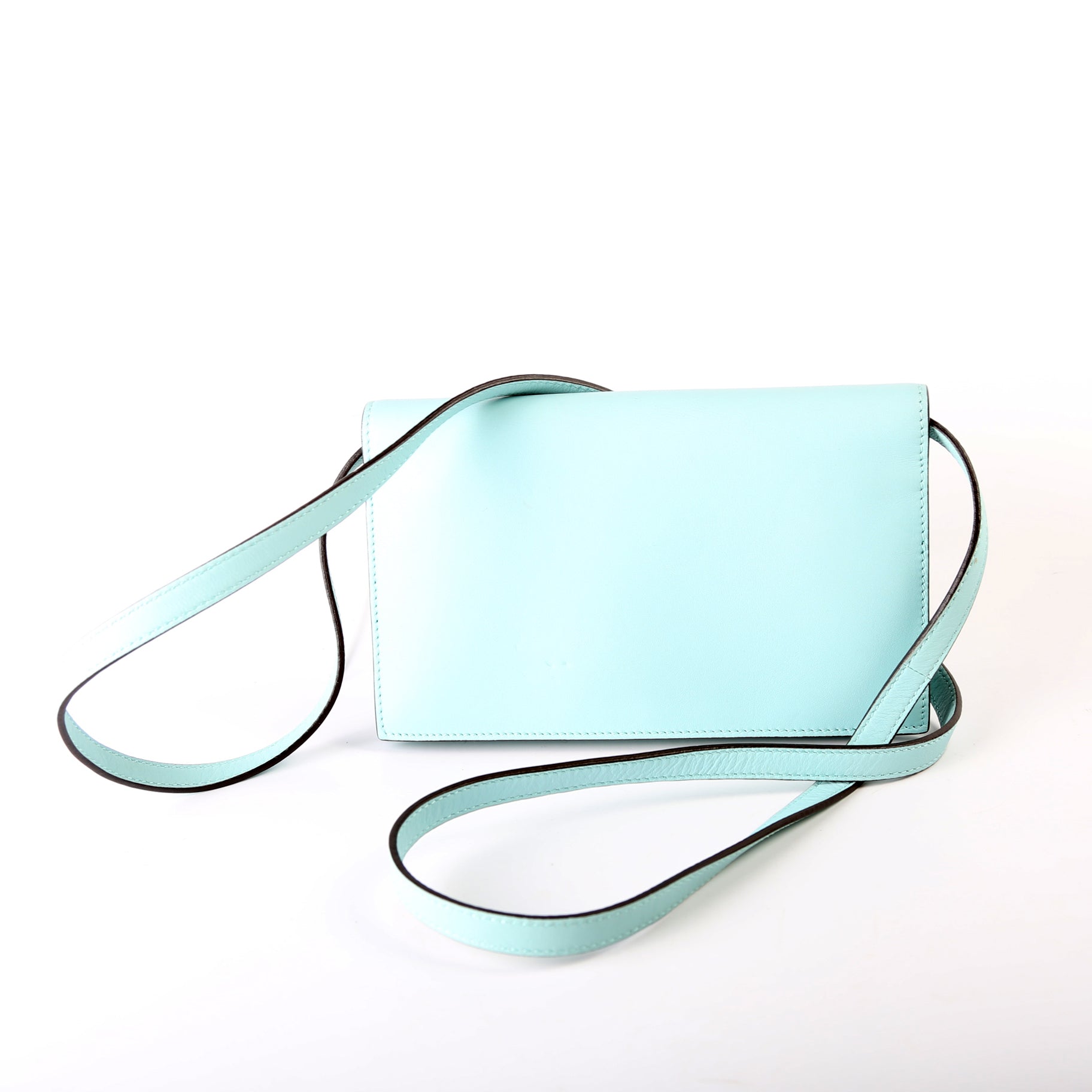 GCCI  Interlocking G Calfskin Leather Icon Wallet Crossbody Blue
