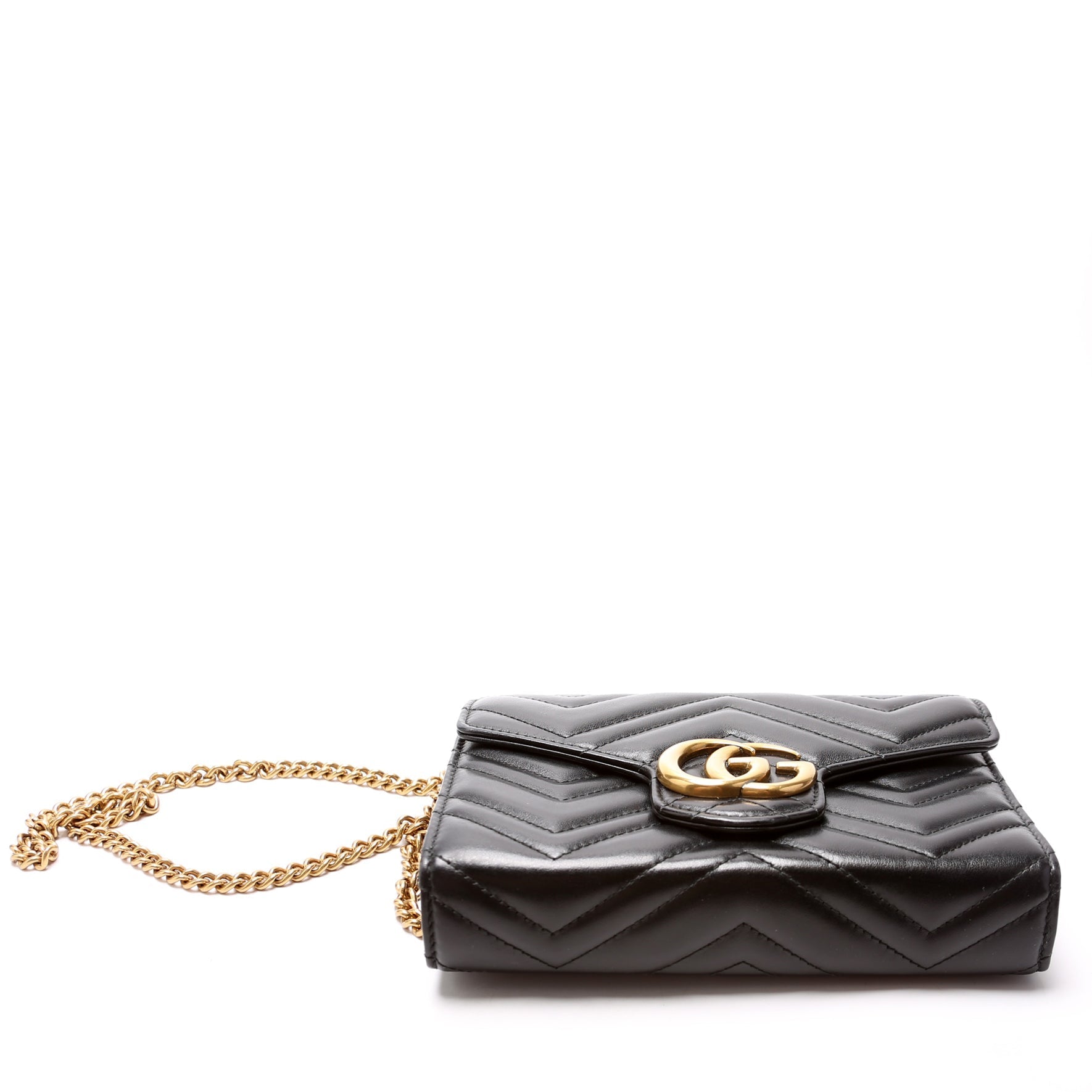 GCCI  Marmont Chain Wallet Black