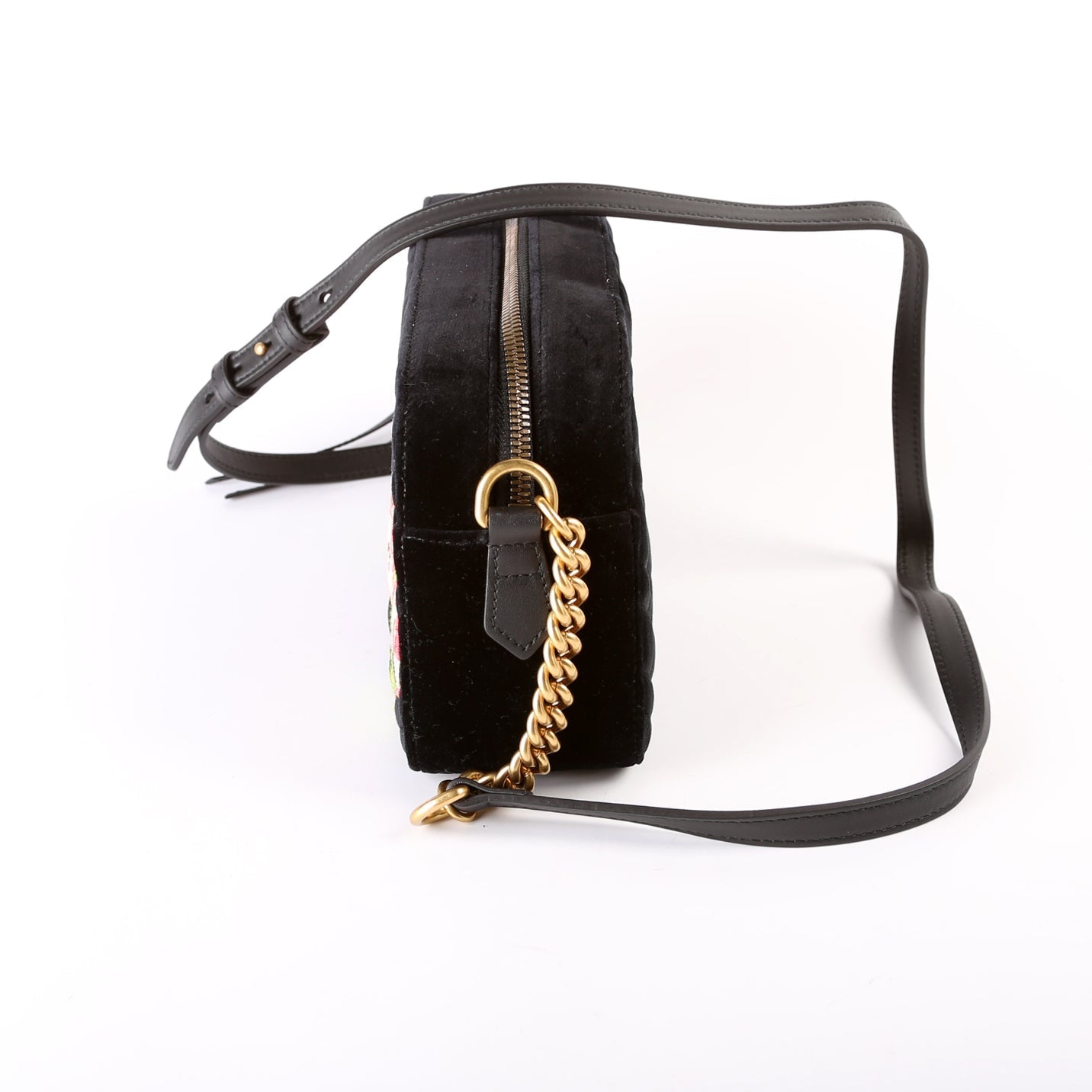 GCCI  Marmont Small Velvet Camera Bag Black