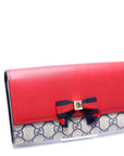GCCI  GG Supreme Bow Continental Wallet Red/Navy