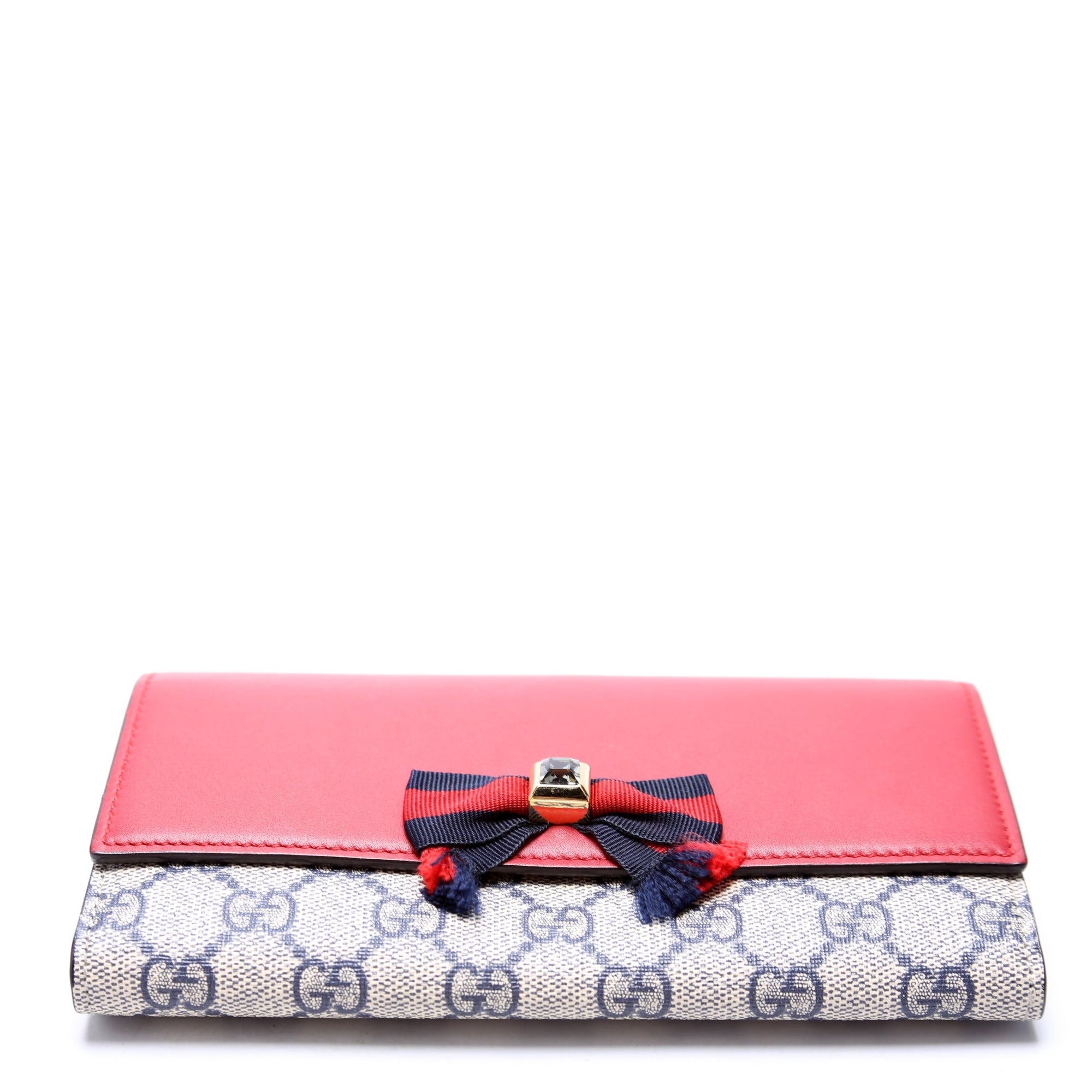 GCCI  GG Supreme Bow Continental Wallet Red/Navy