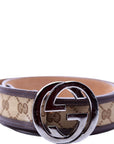 GCCI  Interlocking Leather Belt Size / Brown
