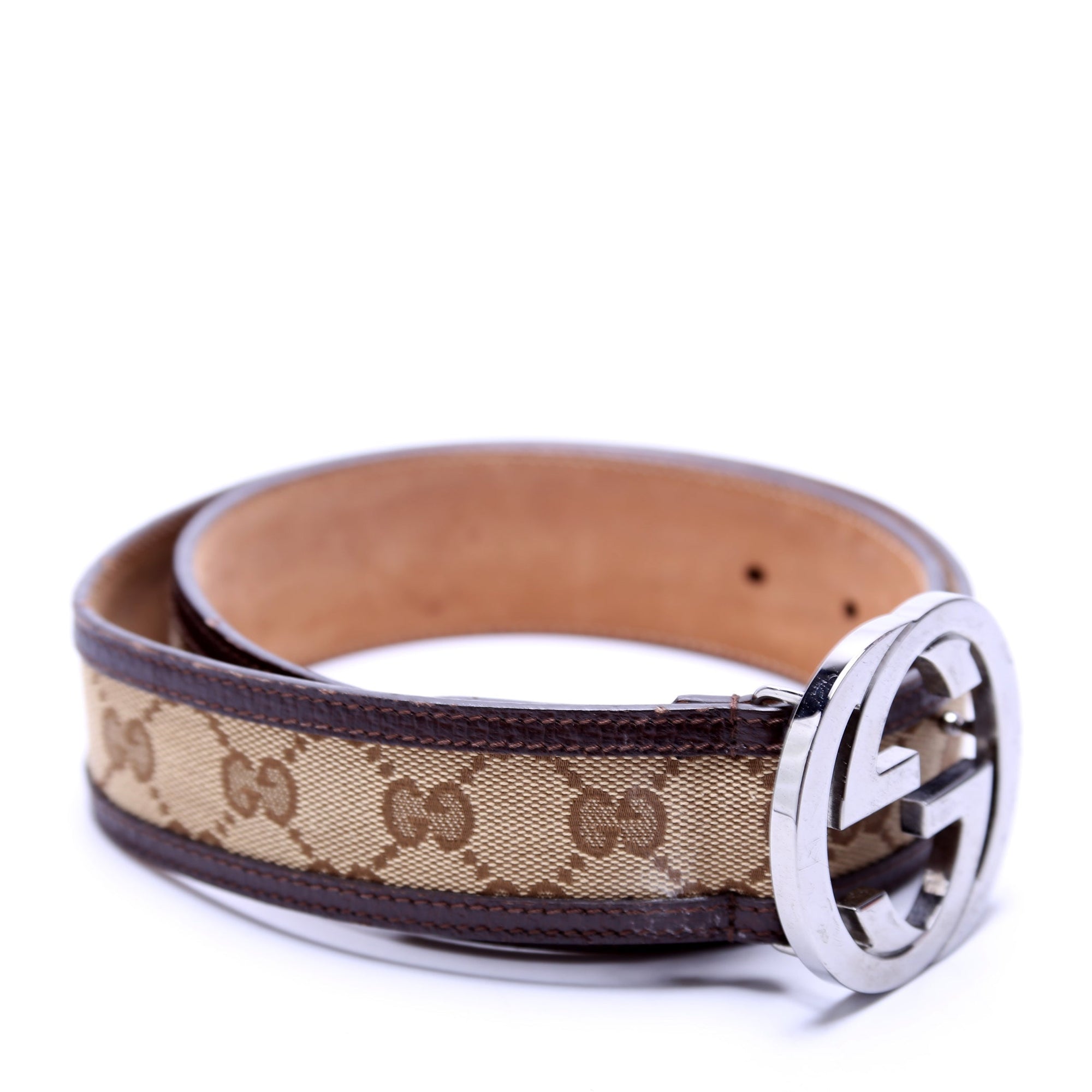 GCCI  Interlocking Leather Belt Size / Brown