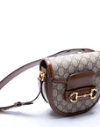 GCCI  Horsebit  GG Supreme Mini Rounded Bag Brown