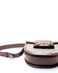 GCCI  Horsebit  GG Supreme Mini Rounded Bag Brown