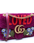 GCCI  Marmont Velvet Loved Shoulder Medium Purple/Multicolor