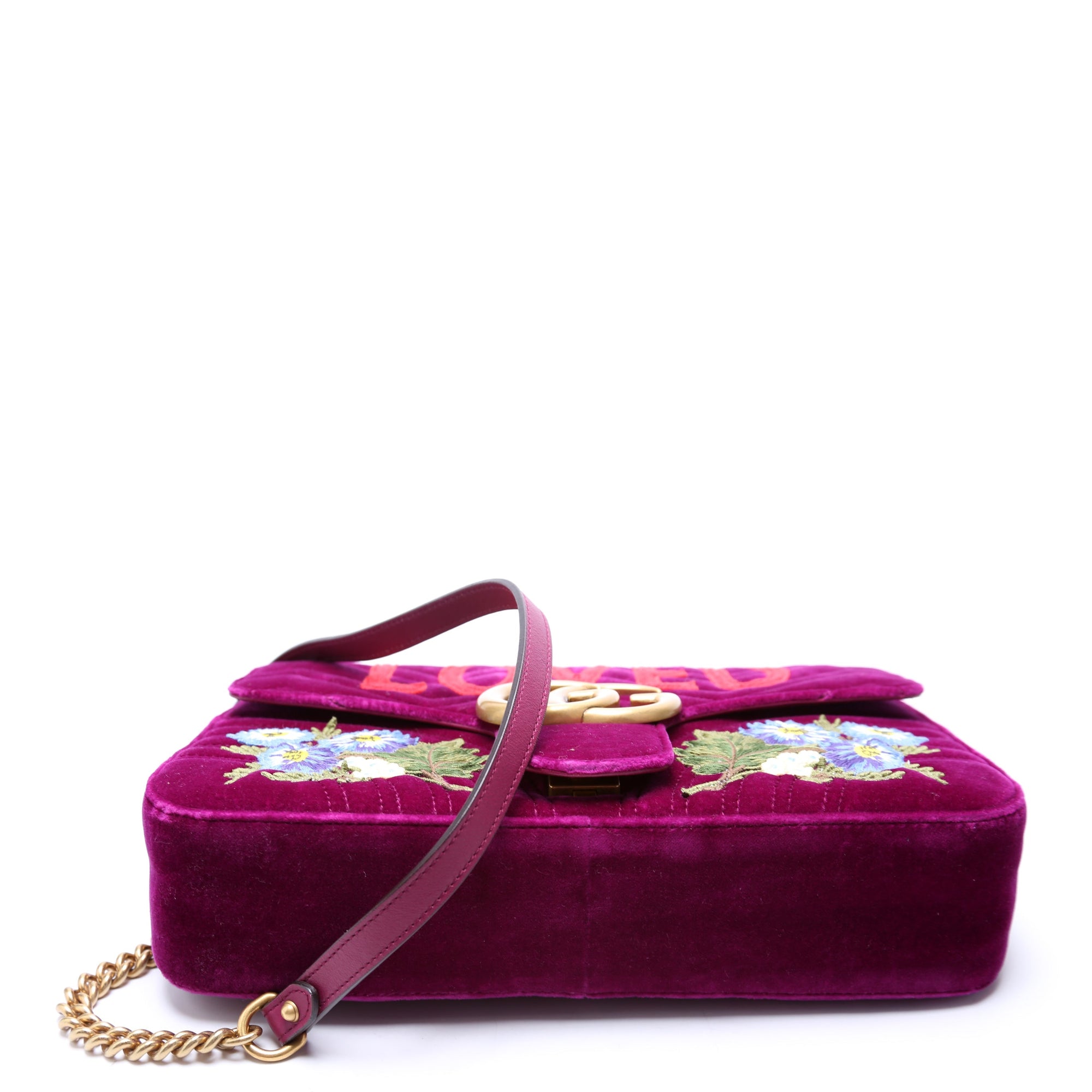 GCCI  Marmont Velvet Loved Shoulder Medium Purple/Multicolor