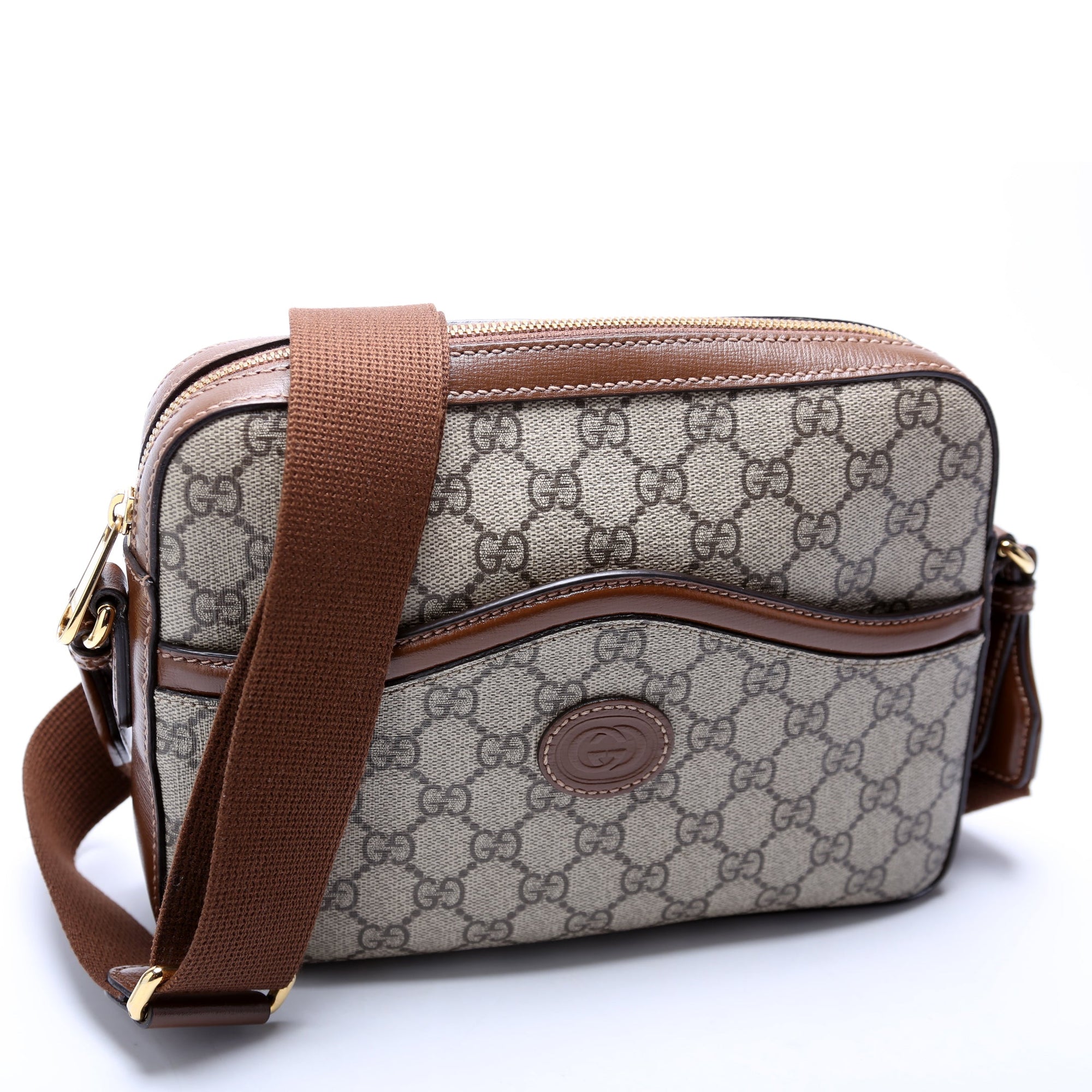 GCCI  Interlocking GG Messenger Brown
