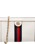 GCCI  Ophidia Leather Shoulder Small Cream