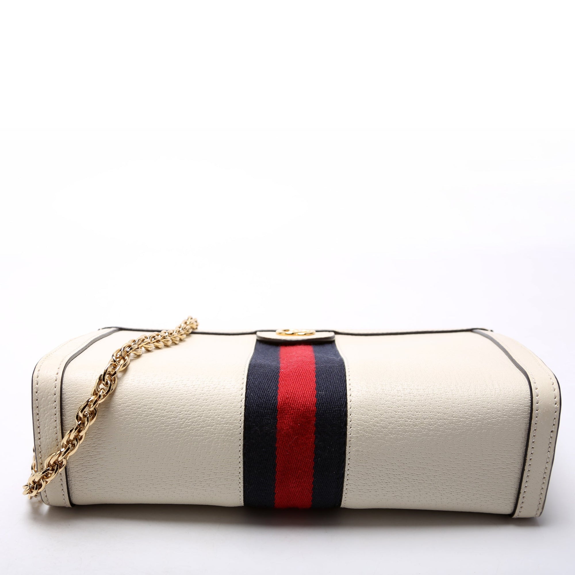 GCCI  Ophidia Leather Shoulder Small Cream