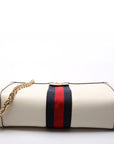 GCCI  Ophidia Leather Shoulder Small Cream