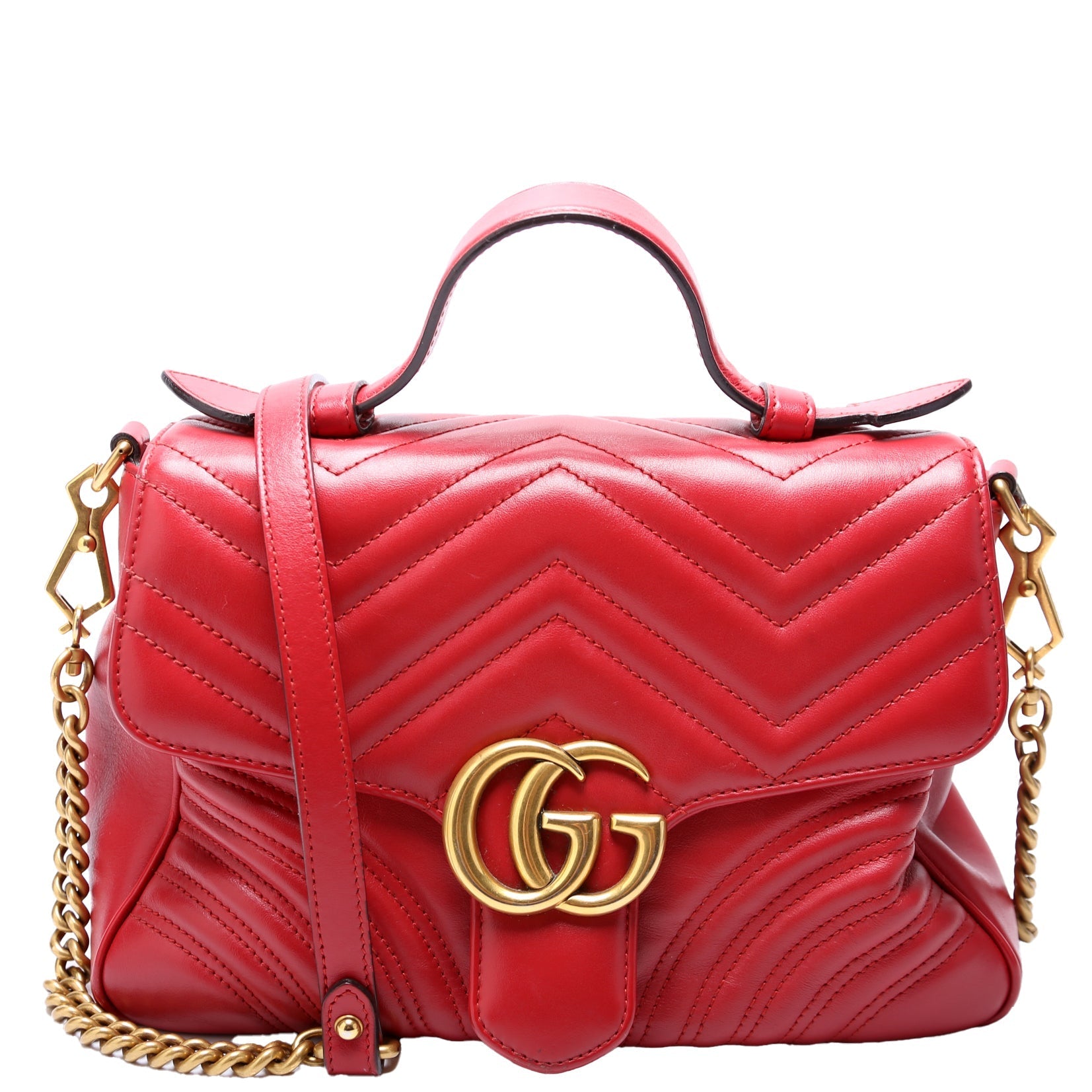 GCCI  GG Marmont Small Top Handle Red