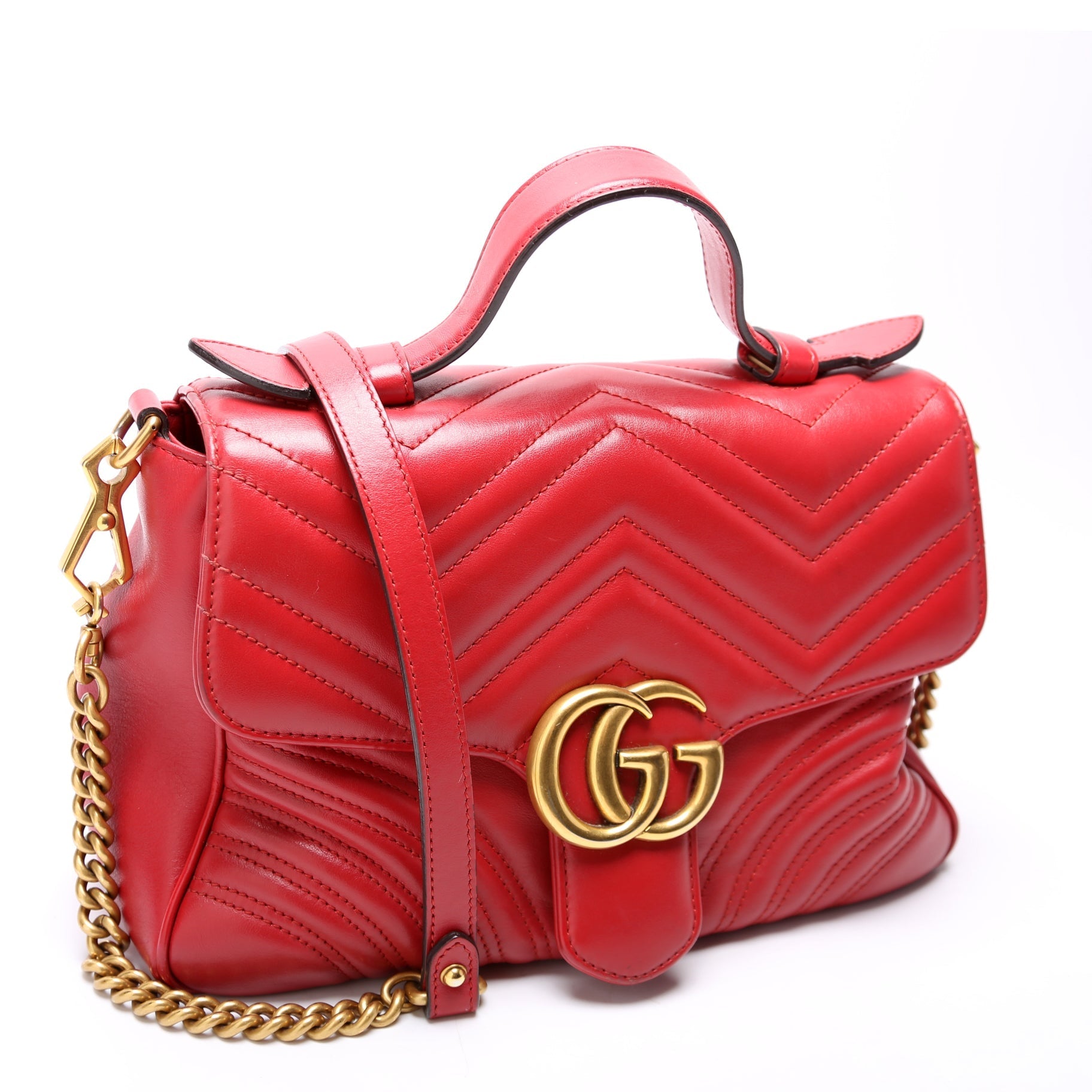 GCCI  GG Marmont Small Top Handle Red