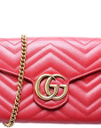 GCCI  Marmont Chain Wallet Red