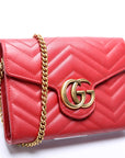 GCCI  Marmont Chain Wallet Red