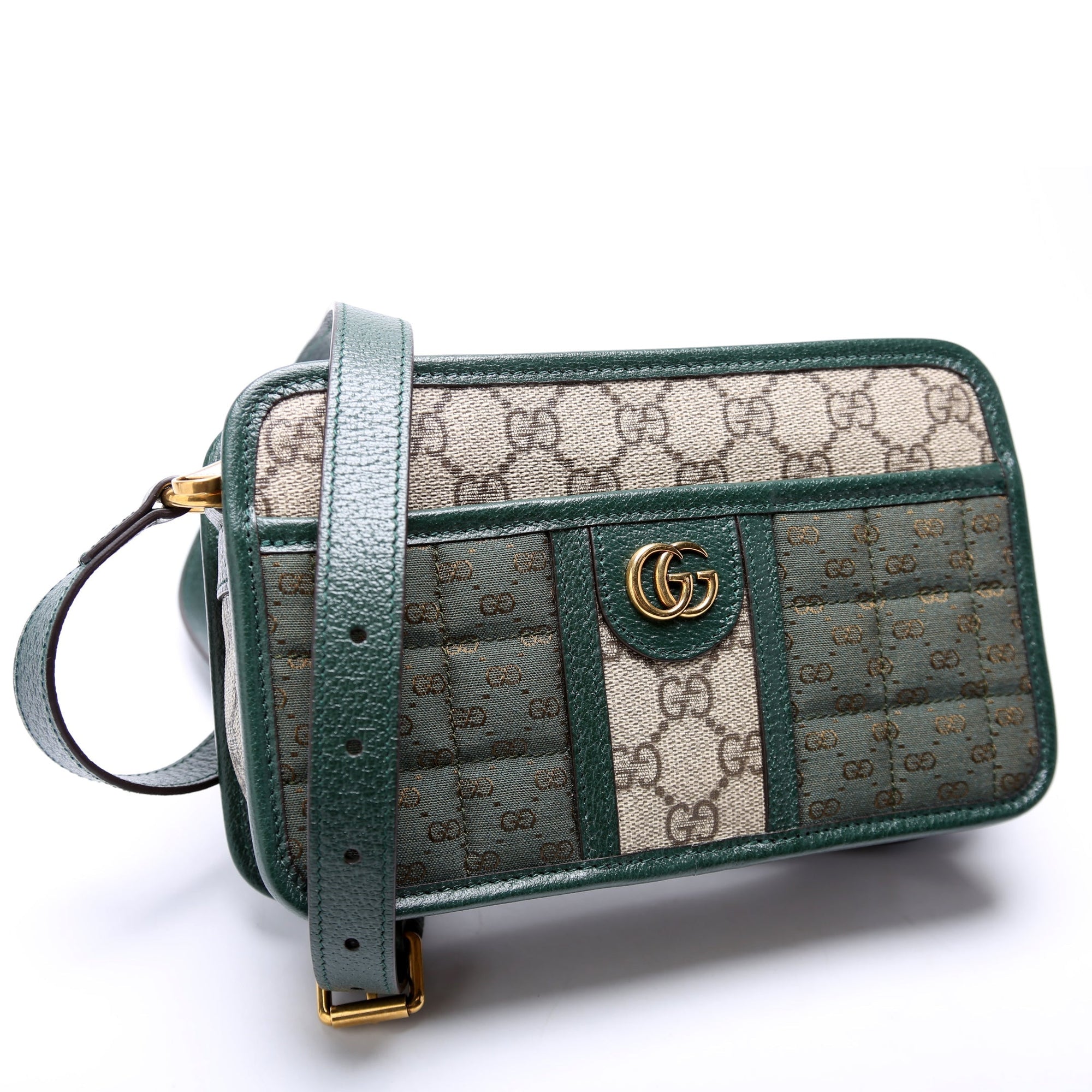 GCCI  GG Supreme Canvas Mini Shoulder Bag Green