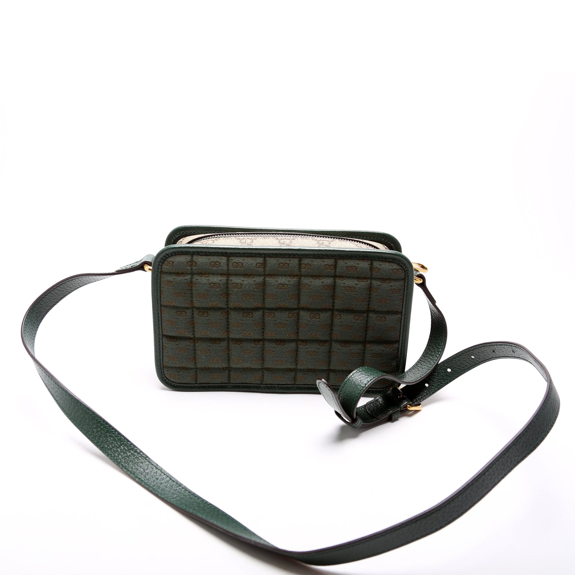 GCCI  GG Supreme Canvas Mini Shoulder Bag Green