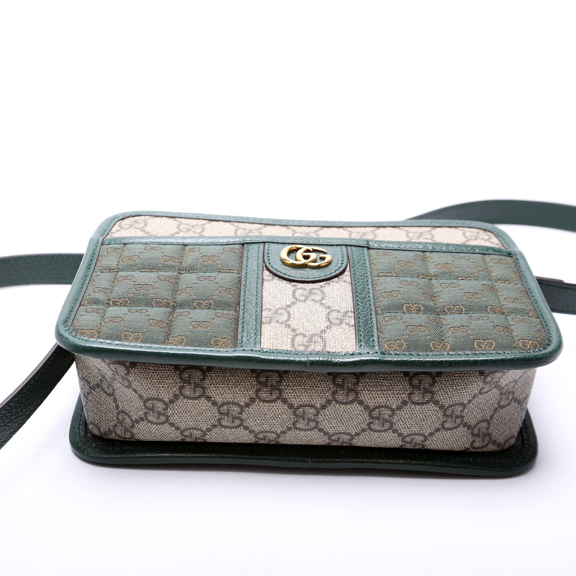 GCCI  GG Supreme Canvas Mini Shoulder Bag Green