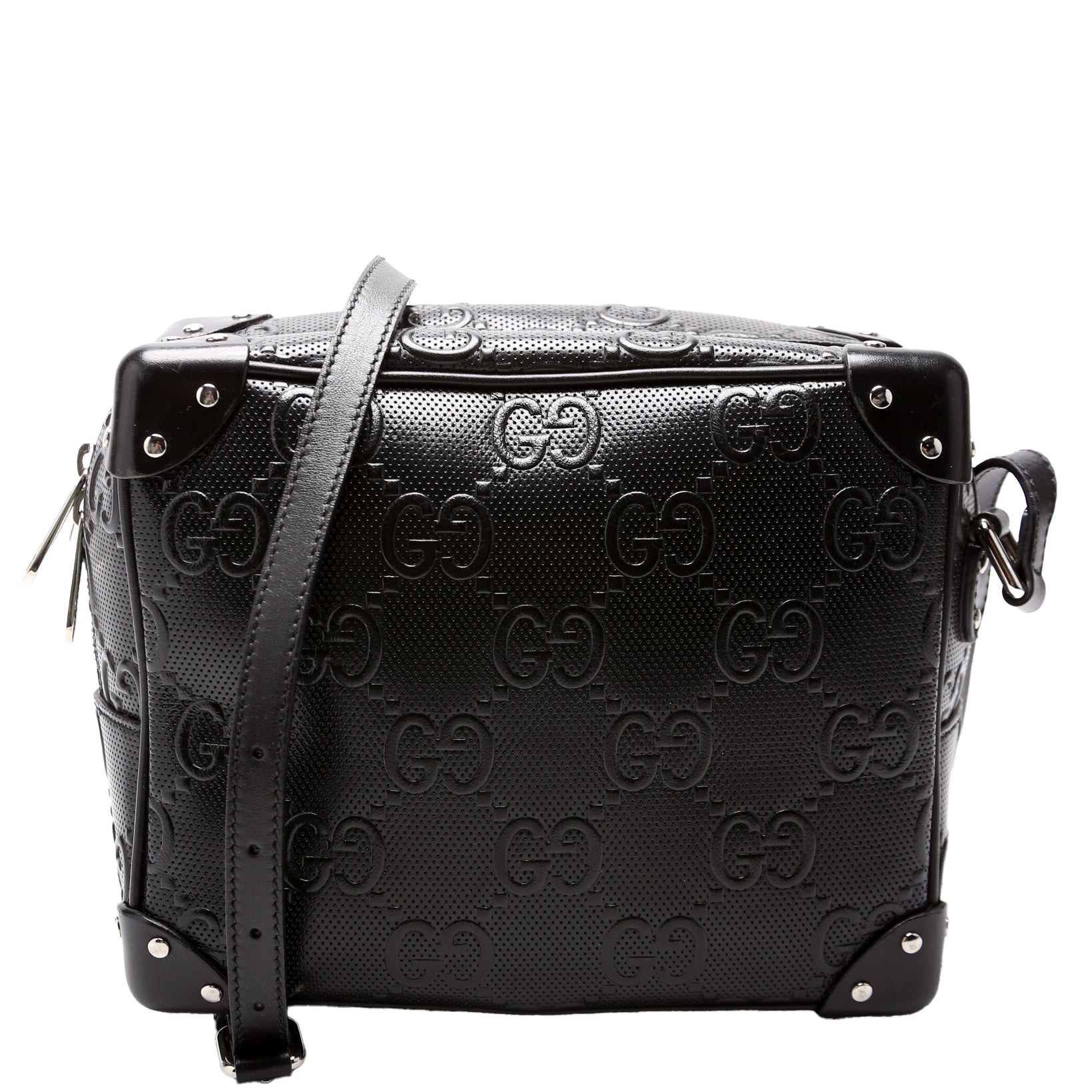 GCCI  GG Embossed Square Messenger Bag Black