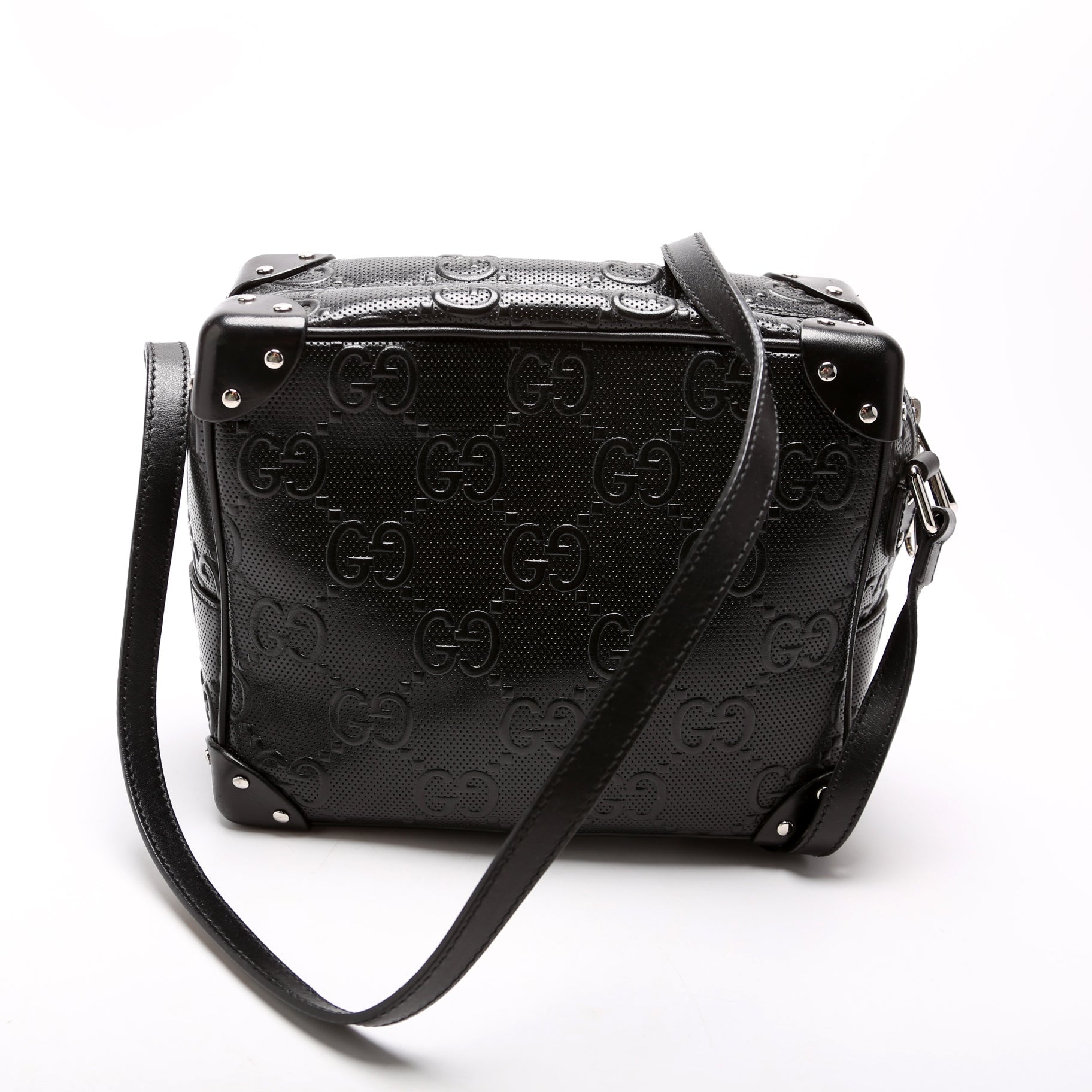 GCCI  GG Embossed Square Messenger Bag Black