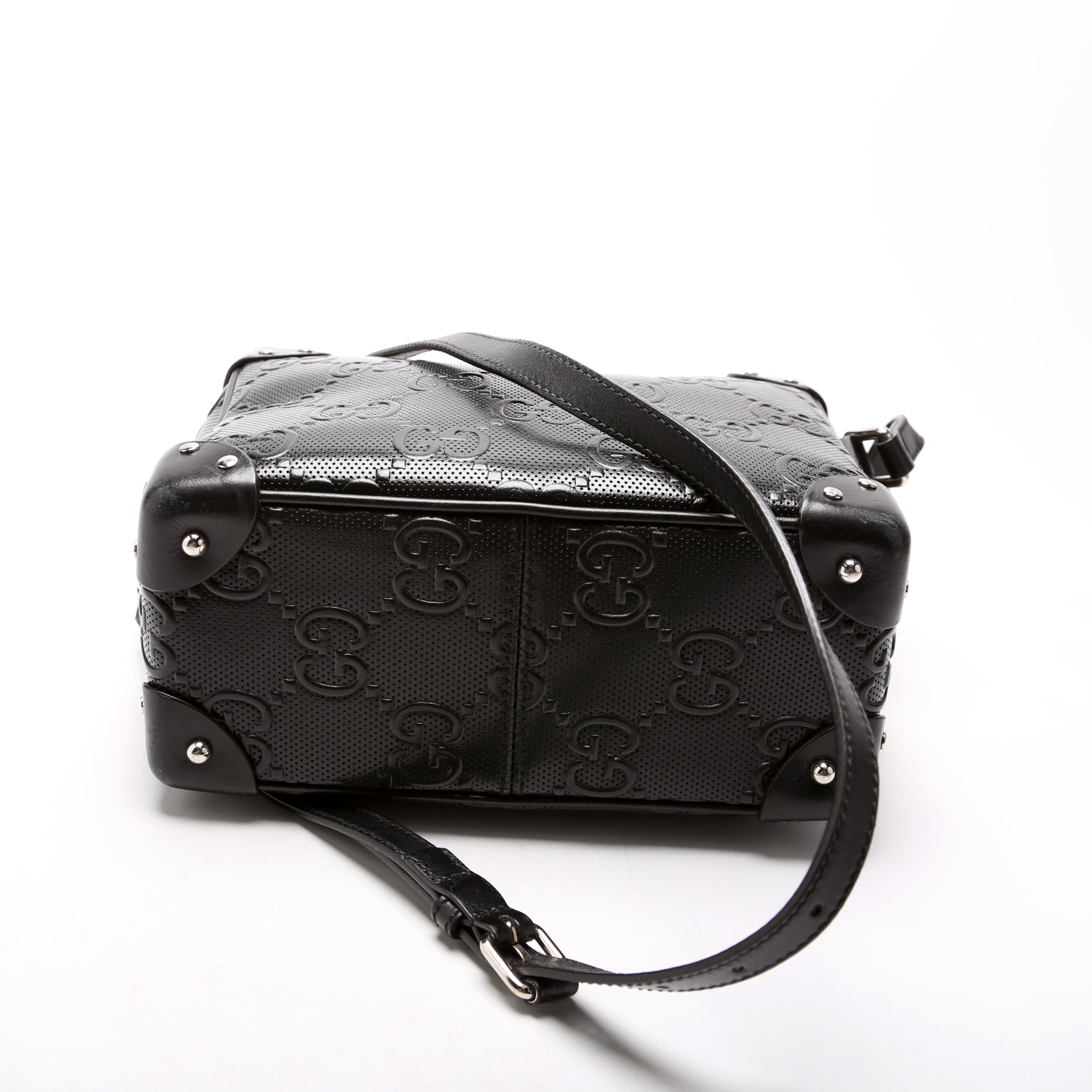 GCCI  GG Embossed Square Messenger Bag Black