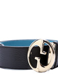 GCCI  Leather Reversible  Belt Size / Black/Blue
