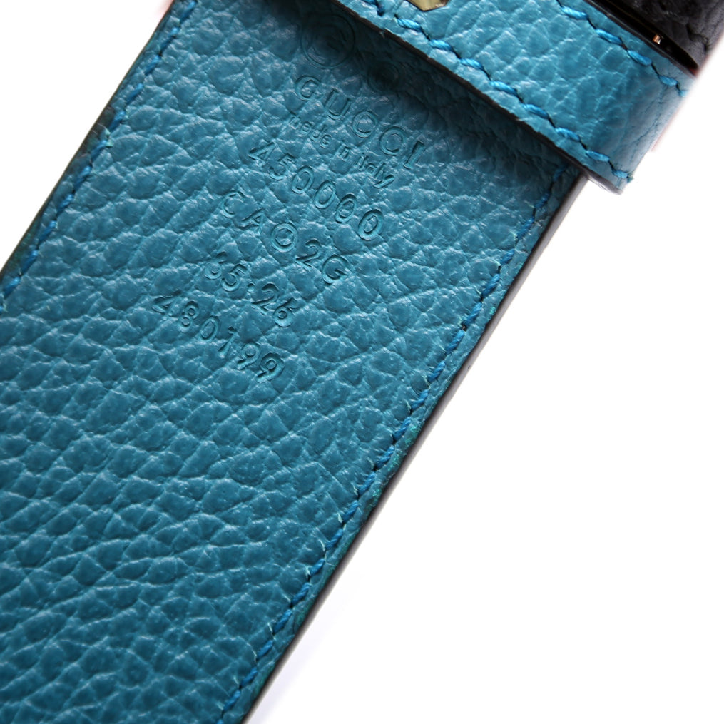 GCCI  Leather Reversible  Belt Size / Black/Blue