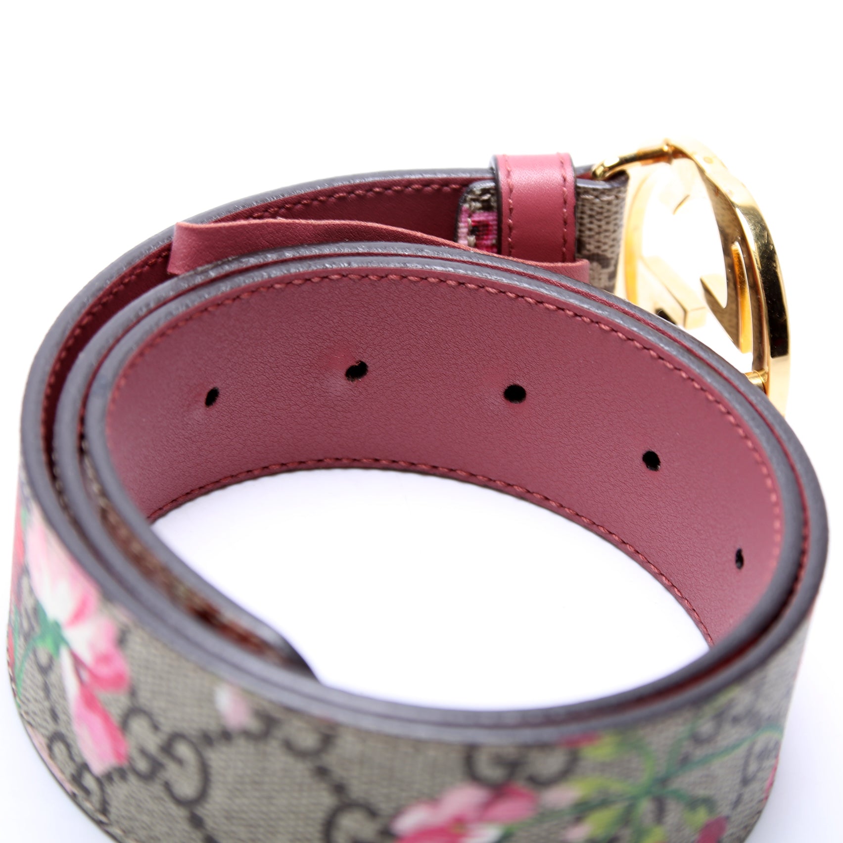 GCCI  Interlocking GG Blooms Belt Size / Beige/Mauve
