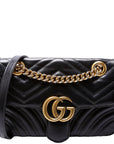 GCCI  Marmont Leather Shoulder Flap Mini Black
