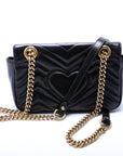 GCCI  Marmont Leather Shoulder Flap Mini Black