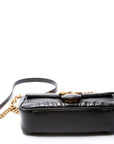 GCCI  Marmont Leather Shoulder Flap Mini Black