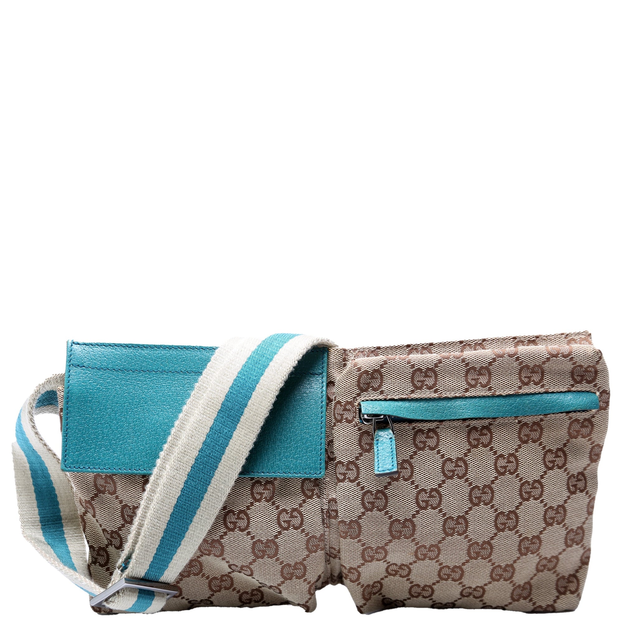 GCCI  GG Canvas Waist Bag Blue