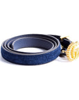 GCCI  GG Torchon Thin Suede Belt Size / Blue